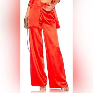 REVOLVE House of Harlow red silky wide leg pants NWT